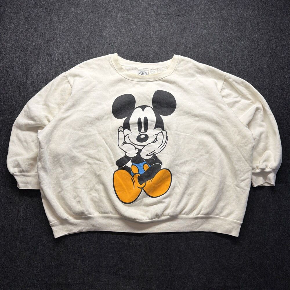Vintage 80s Mickey Mouse Sweatshirt Disney Mickey & Co Front Back Women's 3XL